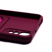 Чехол-накладка - SC304 с картхолдером для Xiaomi Redmi Note 11S 4G (208783) (бордовая) — 3