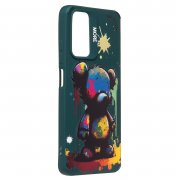Чехол-накладка - SC335 для Xiaomi Redmi Note 11 4G Global (медведь) (темно-зеленая) (227247) — 3