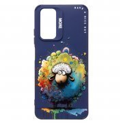 Чехол-накладка - SC335 для Xiaomi Redmi Note 11 4G Global (овечка) (темно-зеленая) (227242) — 1