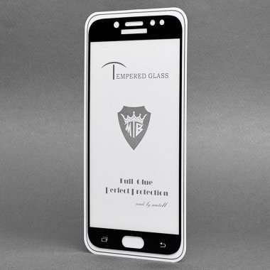 Защитное стекло для Samsung Galaxy J7 (2017) J730F (полное покрытие)(черное) &mdash; 2