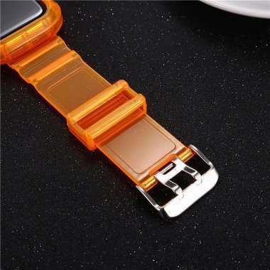 Ремешок для Apple Watch 42 mm прозрачный с кейсом (оранжевый) — 4