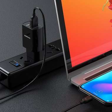 Сетевое зарядное устройство Borofone BA53A Powerway 2USB с кабелем Type-C (черное) — 4